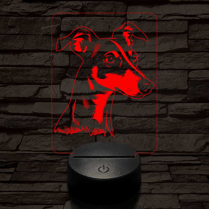 Kis angol agár-fej 7 színű 3D led lámpa