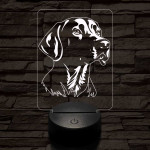 Weimari vizsla-fej 7 színű 3D led lámpa