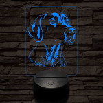 Weimari vizsla-fej 7 színű 3D led lámpa