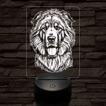 Tibeti masztiff-fej 7 színű 3D led lámpa