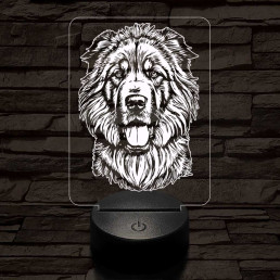 Tibeti masztiff-fej 7 színű 3D led lámpa