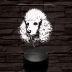 Közepes uszkár-fej 7 színű 3D led lámpa
