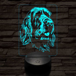 Olasz griffon-fej 7 színű 3D led lámpa