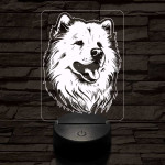 Szamojéd-fej 7 színű 3D led lámpa