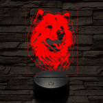 Szamojéd-fej 7 színű 3D led lámpa
