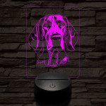Vörös mosómedvekopó-fej 7 színű 3D led lámpa