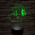 Portugál vízi kutya-fej 7 színű 3D led lámpa