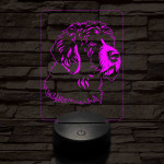 Portugál vízi kutya-fej 7 színű 3D led lámpa