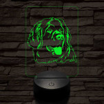 Újfundlandi kutya 7 színű 3D led lámpa