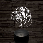 Nápolyi masztiff kutya 7 színű 3D led lámpa