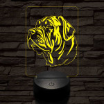 Nápolyi masztiff kutya 7 színű 3D led lámpa