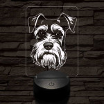 Törpe schnauzer 7 színű 3D led lámpa