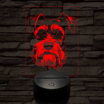 Törpe schnauzer 7 színű 3D led lámpa