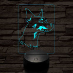 Törpe pinscher 7 színű 3D led lámpa