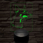 Törpe pinscher 7 színű 3D led lámpa