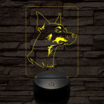 Törpe pinscher 7 színű 3D led lámpa
