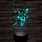 Manchester terrier 7 színű 3D led lámpa