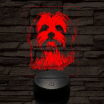 Máltai selyemkutya 7 színű 3D led lámpa