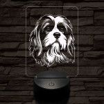 Kis oroszlánkutya (lowchen, löwchen) 7 színű 3D led lámpa