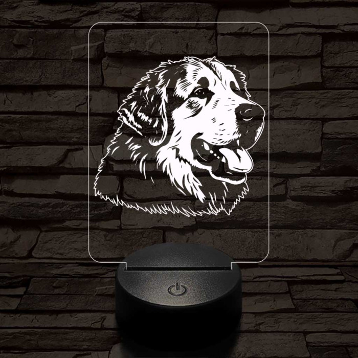 Kuvasz 7 színű 3D led lámpa
