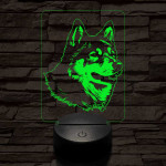 Japán akita 7 színű 3D led lámpa
