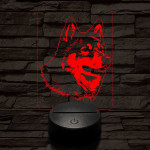 Japán akita 7 színű 3D led lámpa