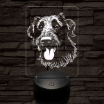 Ír farkaskutya 7 színű 3D led lámpa