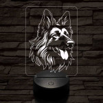Belga juhászkutya 7 színű 3D led lámpa
