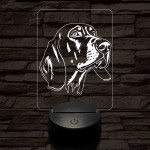 Fekete-cser mosómedvekopó 7 színű 3D led lámpa