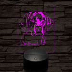 Fekete labrador retriever 7 színű 3D led lámpa