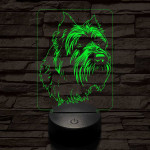 Flandriai pásztorkutya 7 színű 3D led lámpa
