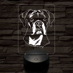 Boxer kutya 7 színű 3D led lámpa