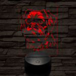 Belga törpe griffon 7 színű 3D led lámpa