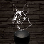 Kánaán kutya 7 színű 3D led lámpa