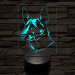 Kánaán kutya 7 színű 3D led lámpa