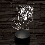 Nápolyi masztiff 7 színű 3D led lámpa