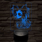 Kínai meztelen kutya 7 színű 3D led lámpa