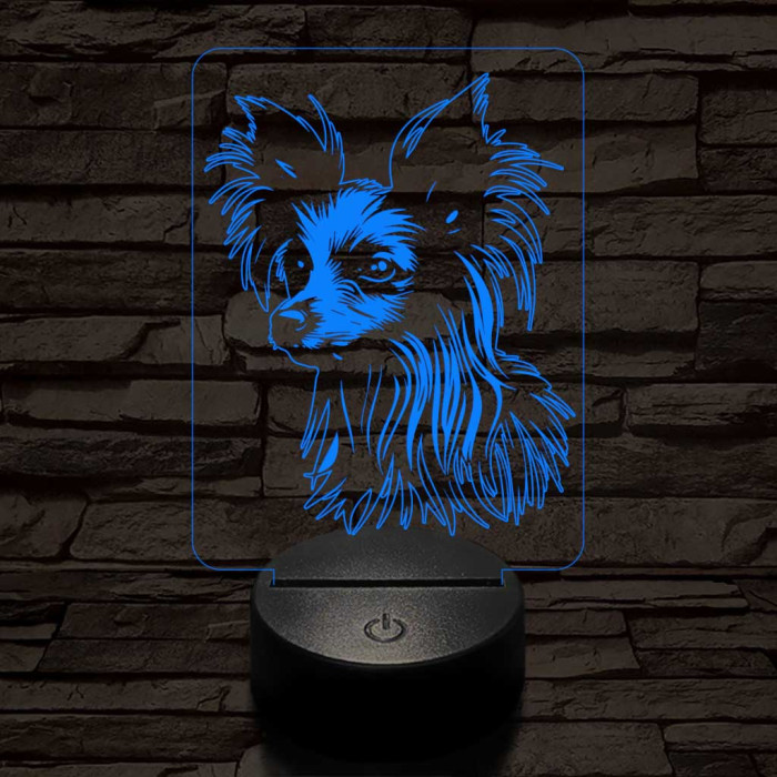 Kínai meztelen kutya 7 színű 3D led lámpa
