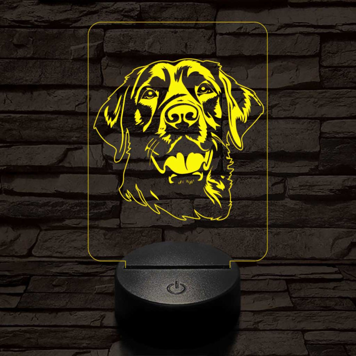 Csoki labrador retriever 7 színű 3D led lámpa