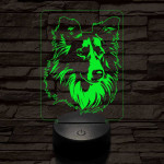 Skót juhászkutya 7 színű 3D led lámpa