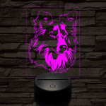 Skót juhászkutya 7 színű 3D led lámpa