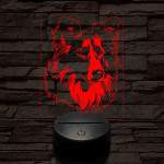 Skót juhászkutya 7 színű 3D led lámpa