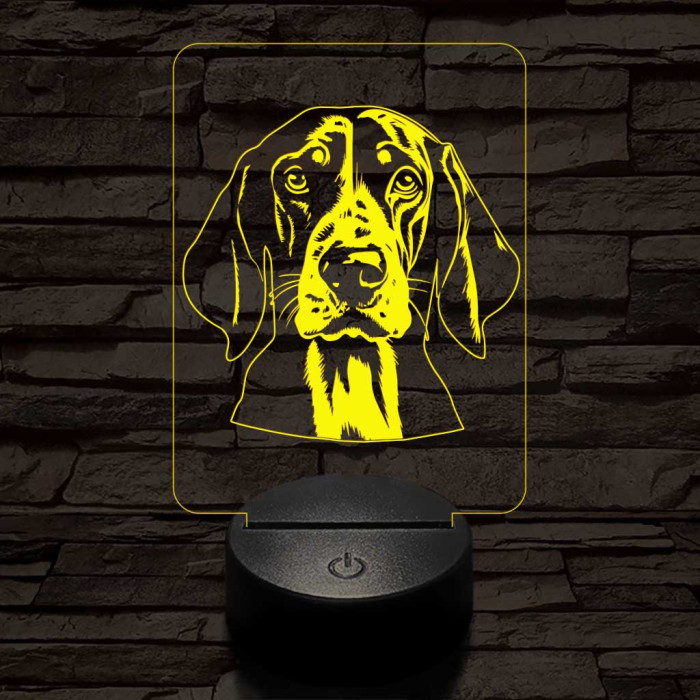 Angol rókakopó, 7 színű 3D led lámpa