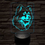 Finn lappkutya-fej, 7 színű 3D led lámpa