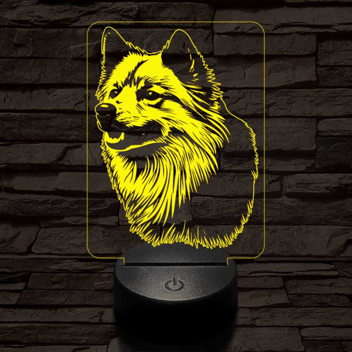 Finn spitz-fej, 7 színű 3D led lámpa