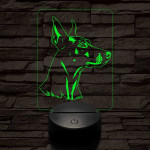 Német pincser-fej, 7 színű 3D led lámpa