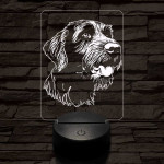 Drótszőrű német vizsla-fej 7 színű 3D led lámpa
