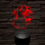 Drótszőrű német vizsla-fej 7 színű 3D led lámpa