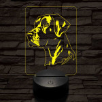 Német dog-fej 7 színű 3D led lámpa