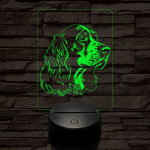 Vörös-fehér ír szetter-fej 7 színű 3D led lámpa